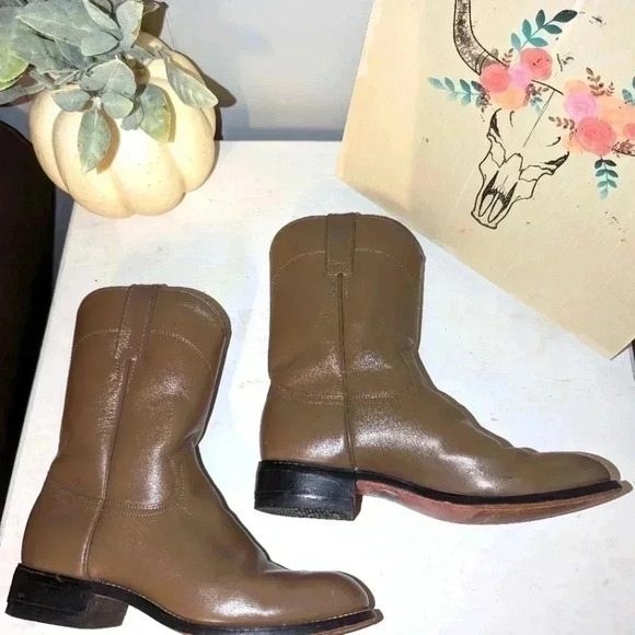 Vintage Justin Western roper boots (1980s era) - Picture 1 of 6
